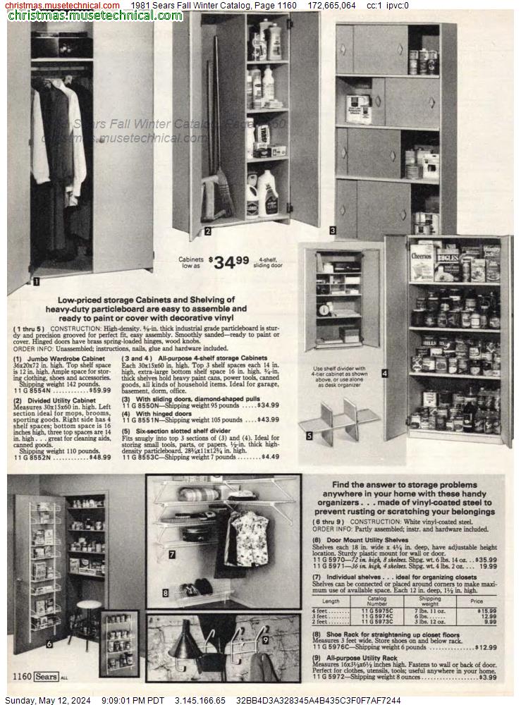 1981 Sears Fall Winter Catalog, Page 1160