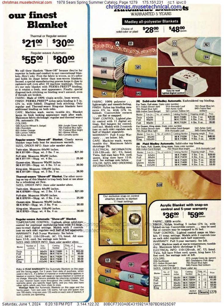 1978 Sears Spring Summer Catalog, Page 1279