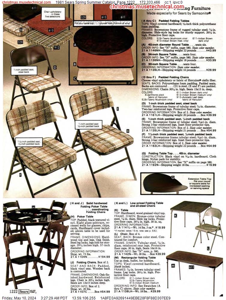 1981 Sears Spring Summer Catalog, Page 1222