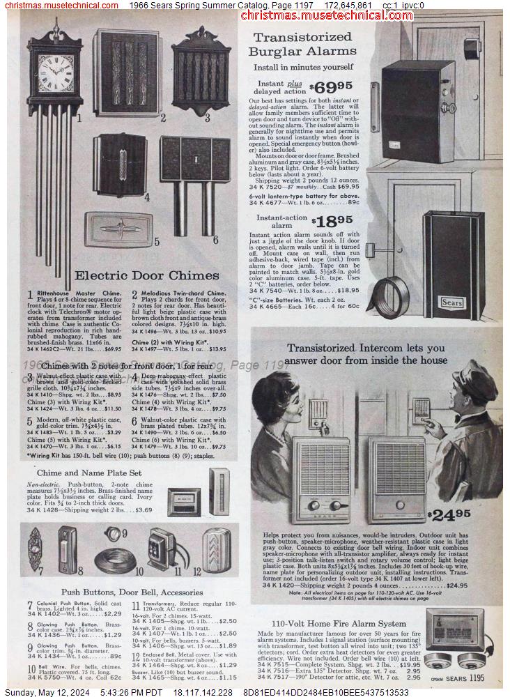 1966 Sears Spring Summer Catalog, Page 1197
