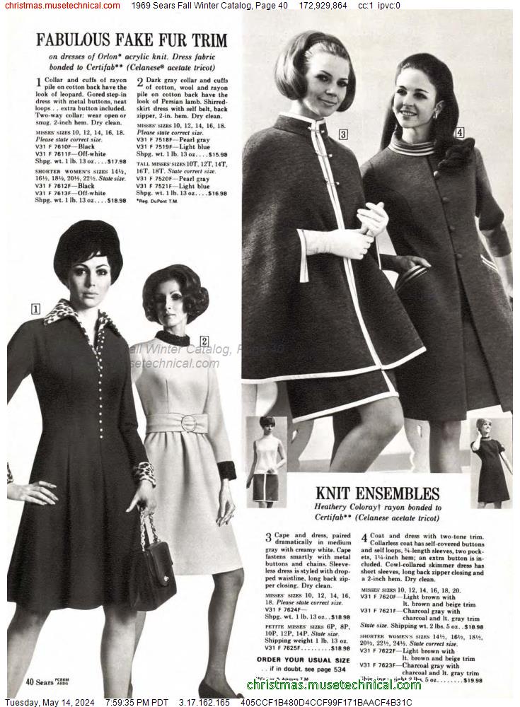 1969 Sears Fall Winter Catalog, Page 40