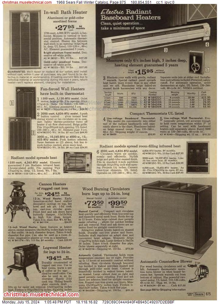 1968 Sears Fall Winter Catalog, Page 875