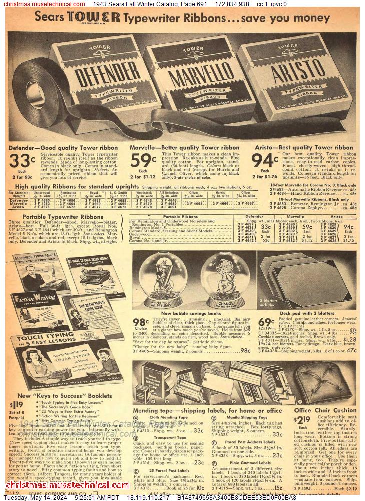 1943 Sears Fall Winter Catalog, Page 691