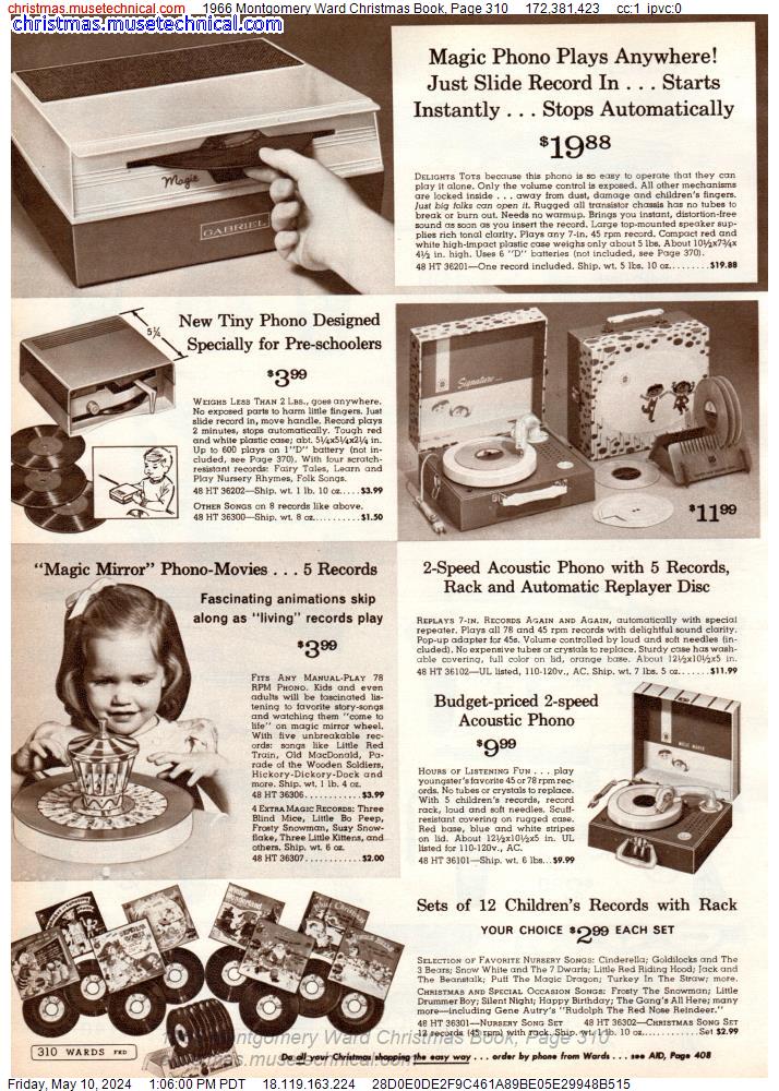 1966 Montgomery Ward Christmas Book, Page 310