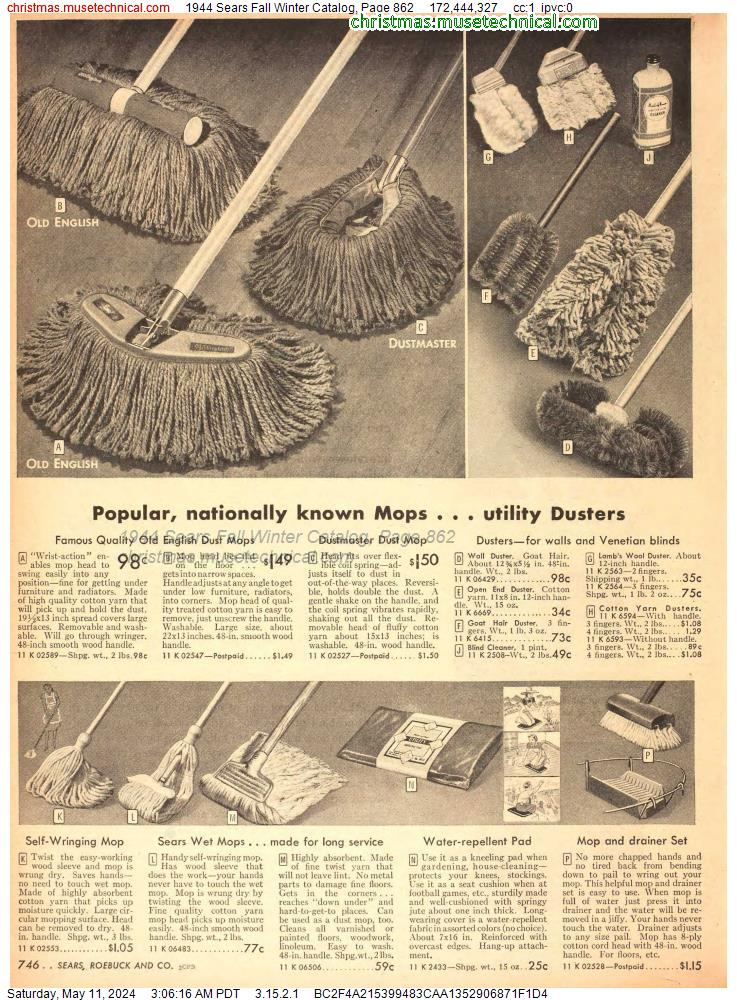 1944 Sears Fall Winter Catalog, Page 862