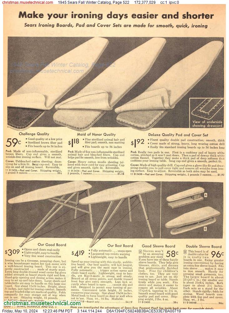 1945 Sears Fall Winter Catalog, Page 522