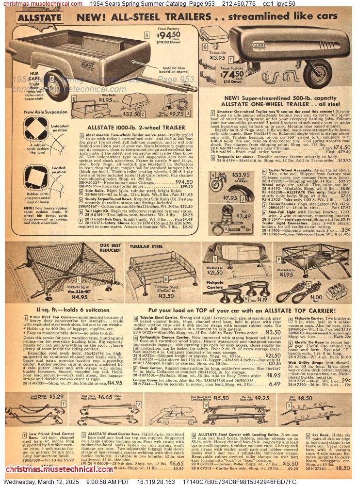 1954 Sears Spring Summer Catalog, Page 953