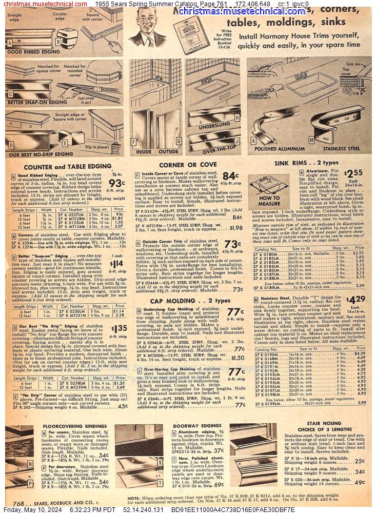 1955 Sears Spring Summer Catalog, Page 761