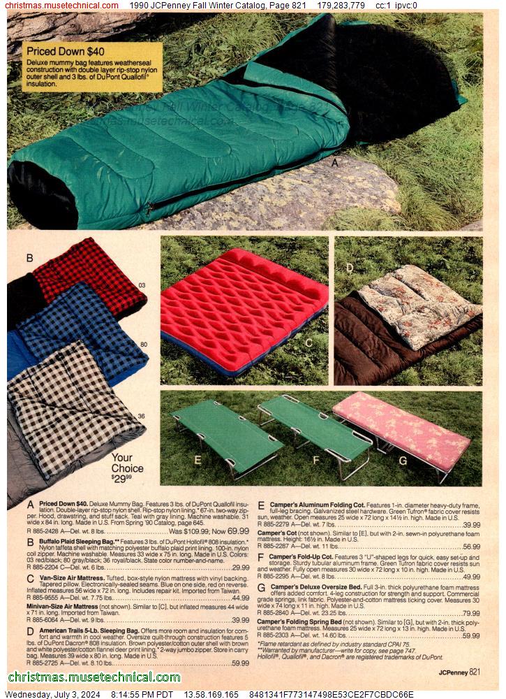 1990 JCPenney Fall Winter Catalog, Page 821