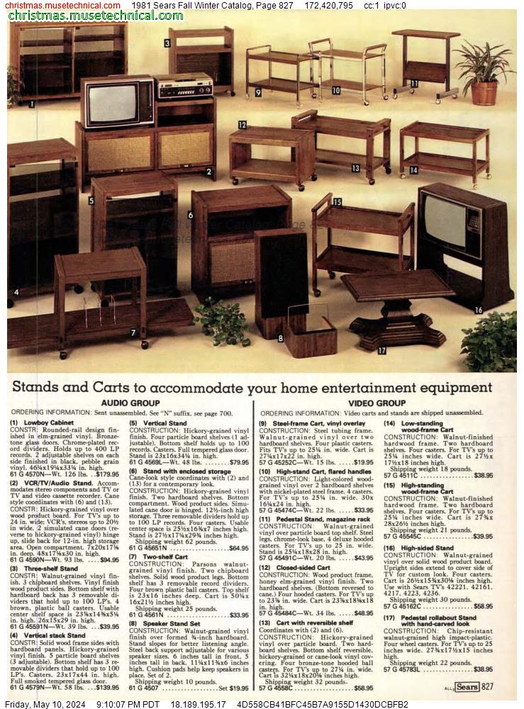 1981 Sears Fall Winter Catalog, Page 827