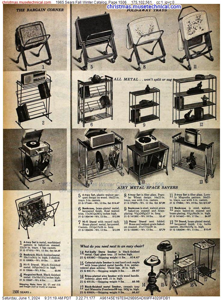 1965 Sears Fall Winter Catalog, Page 1506