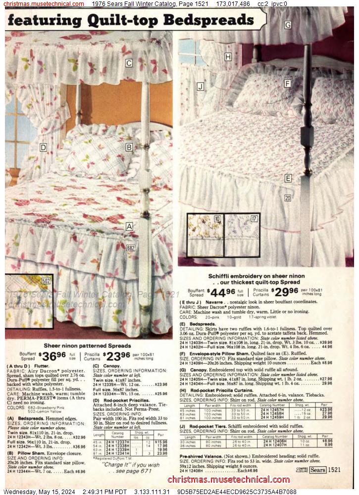 1976 Sears Fall Winter Catalog, Page 1521