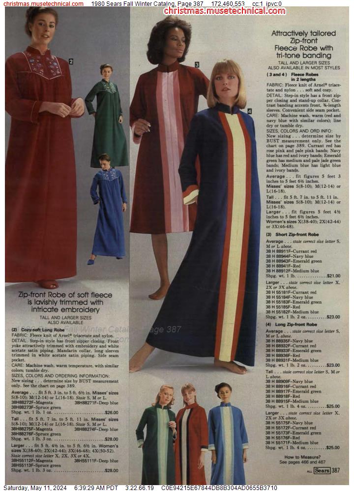 1980 Sears Fall Winter Catalog, Page 387