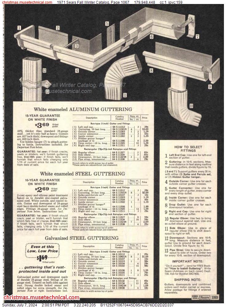 1971 Sears Fall Winter Catalog, Page 1067