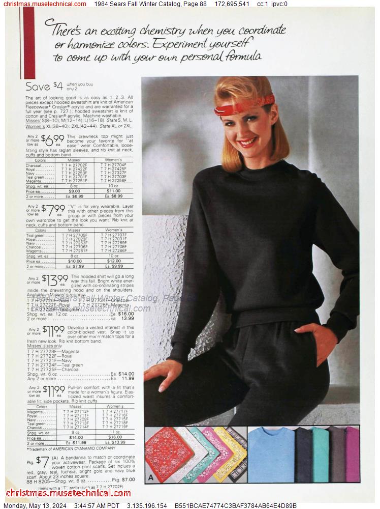 1984 Sears Fall Winter Catalog, Page 88