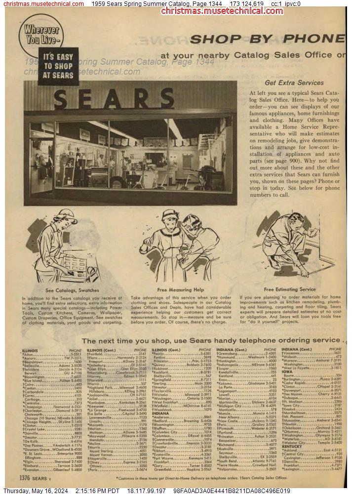 1959 Sears Spring Summer Catalog, Page 1344