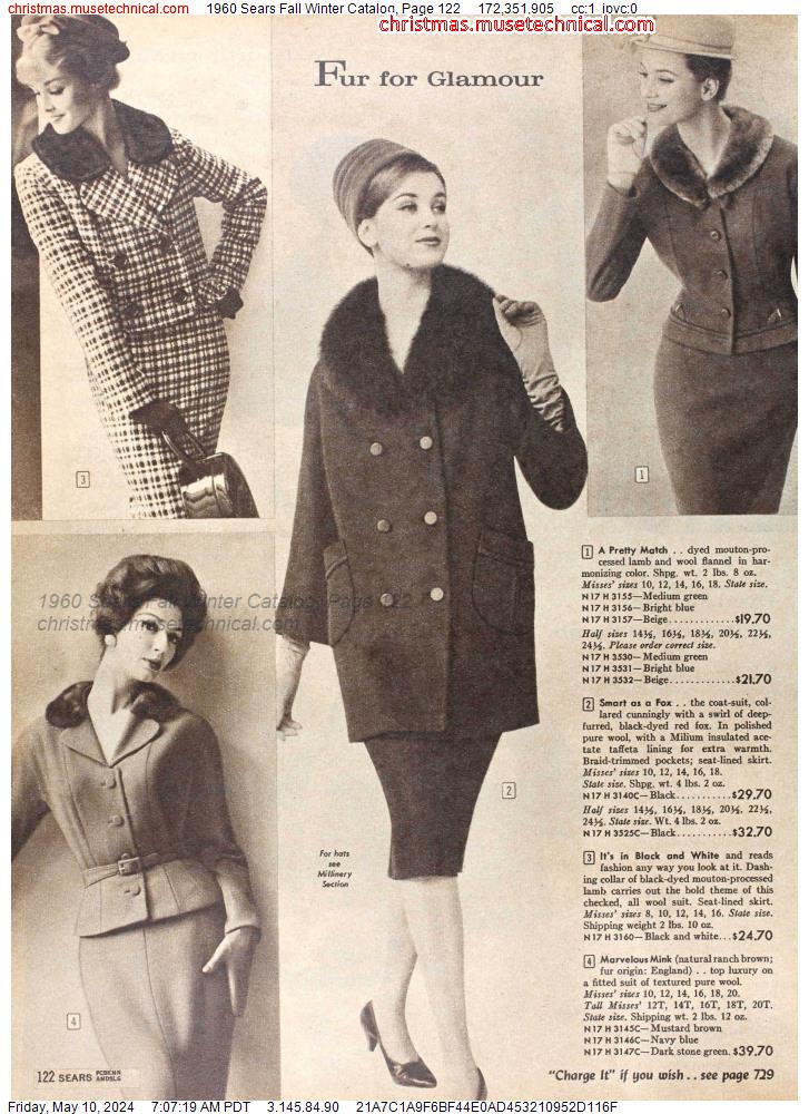 1960 Sears Fall Winter Catalog, Page 122