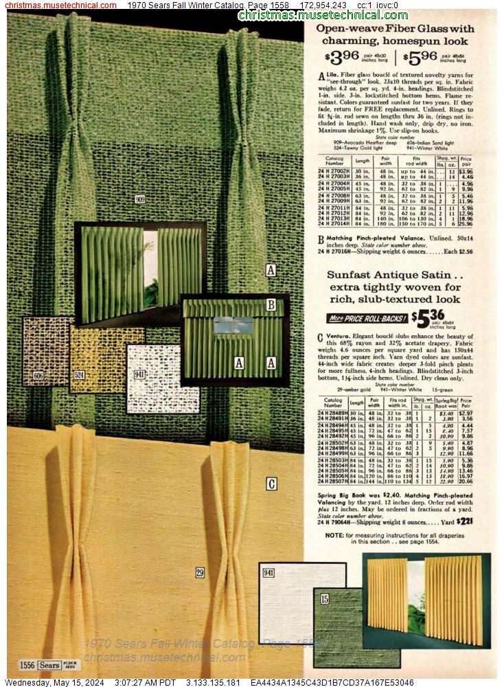 1970 Sears Fall Winter Catalog, Page 1558