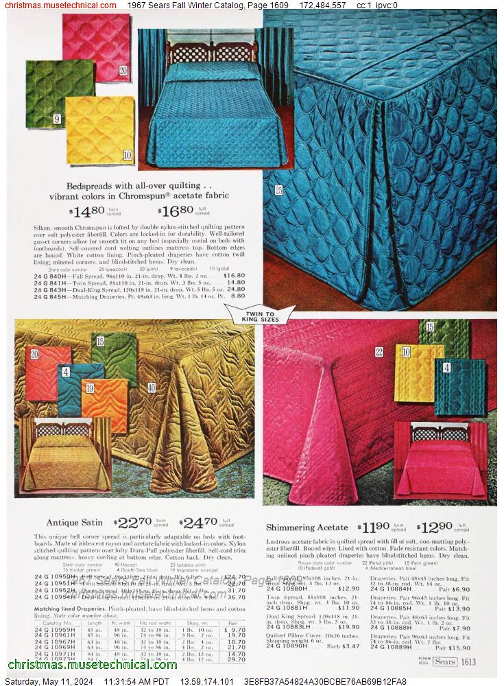 1967 Sears Fall Winter Catalog, Page 1609