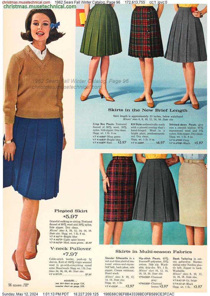 1962 Sears Fall Winter Catalog, Page 96