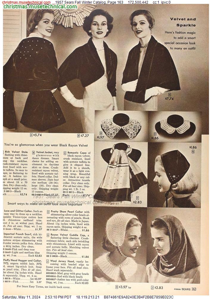 1957 Sears Fall Winter Catalog, Page 163