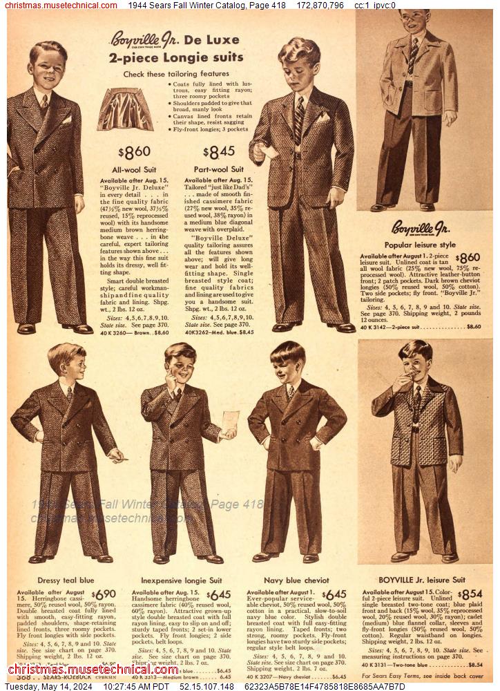 1944 Sears Fall Winter Catalog, Page 418