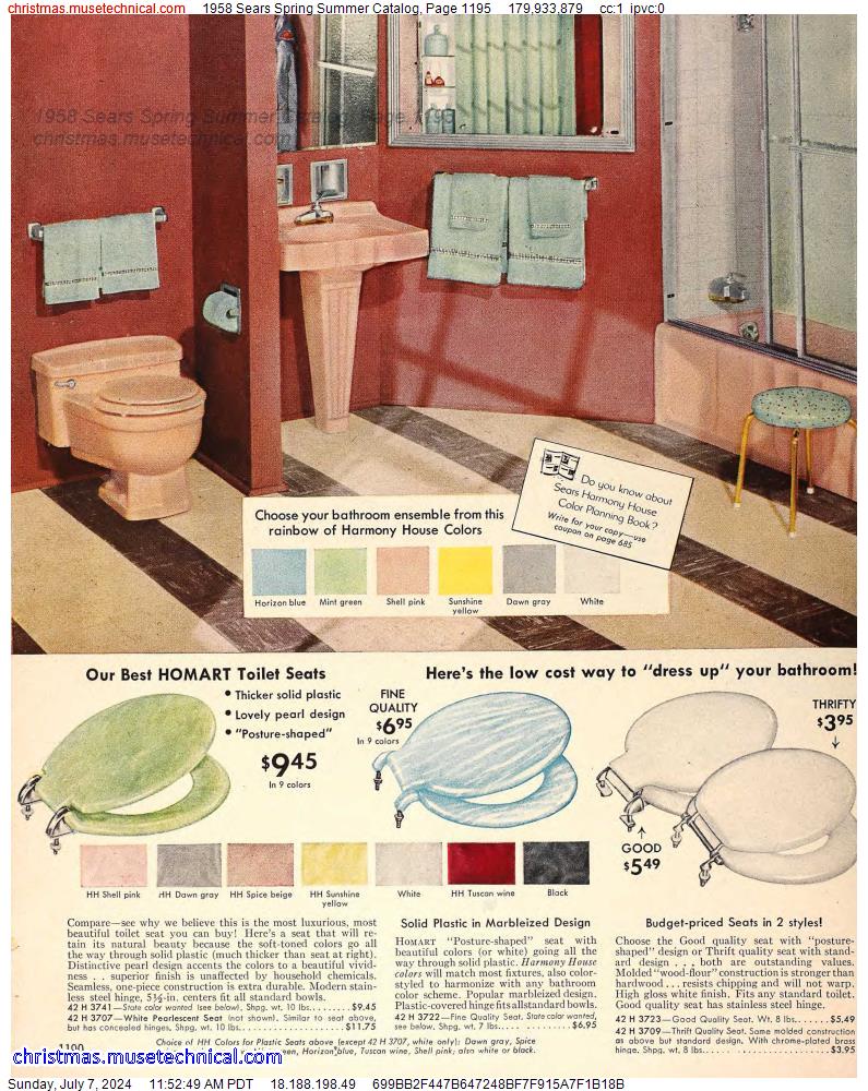 1958 Sears Spring Summer Catalog, Page 1195