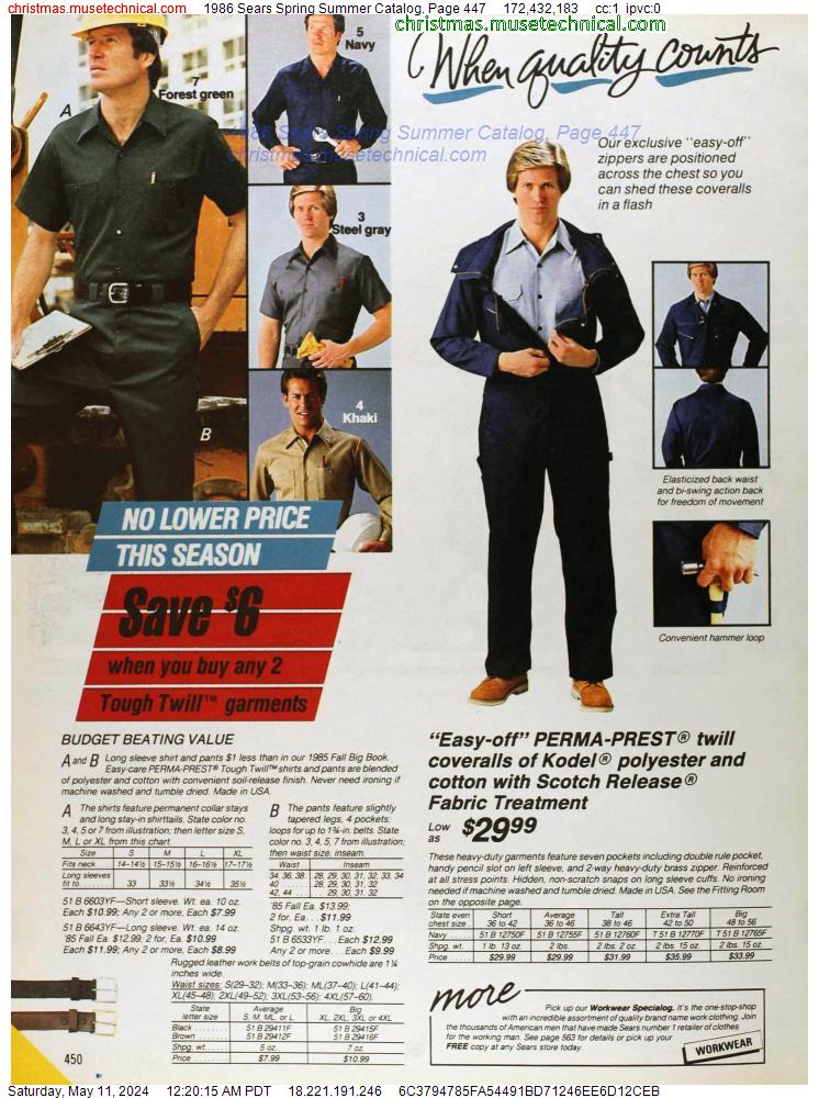 1986 Sears Spring Summer Catalog, Page 447