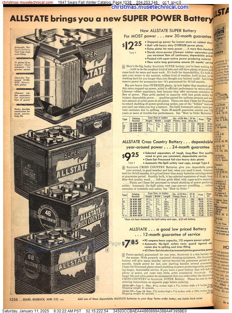 1947 Sears Fall Winter Catalog, Page 1238