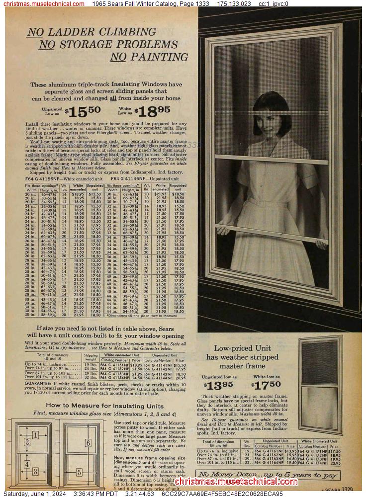 1965 Sears Fall Winter Catalog, Page 1333