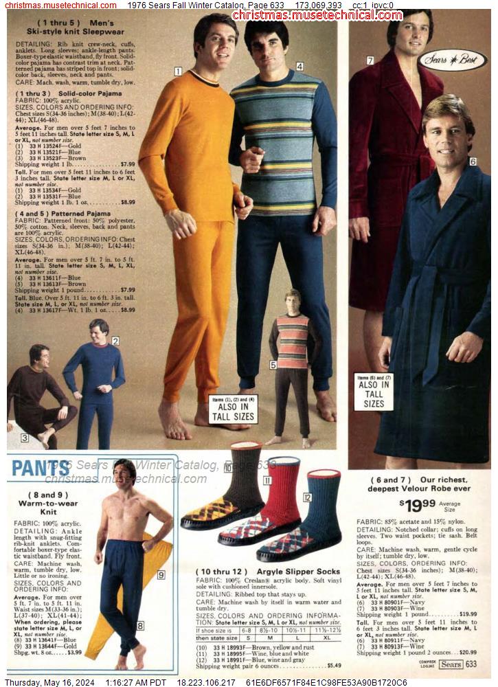 1976 Sears Fall Winter Catalog, Page 633