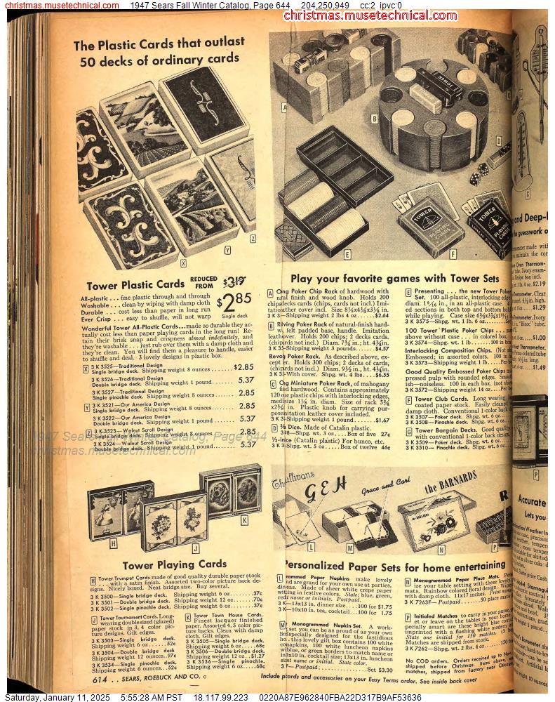 1947 Sears Fall Winter Catalog, Page 644