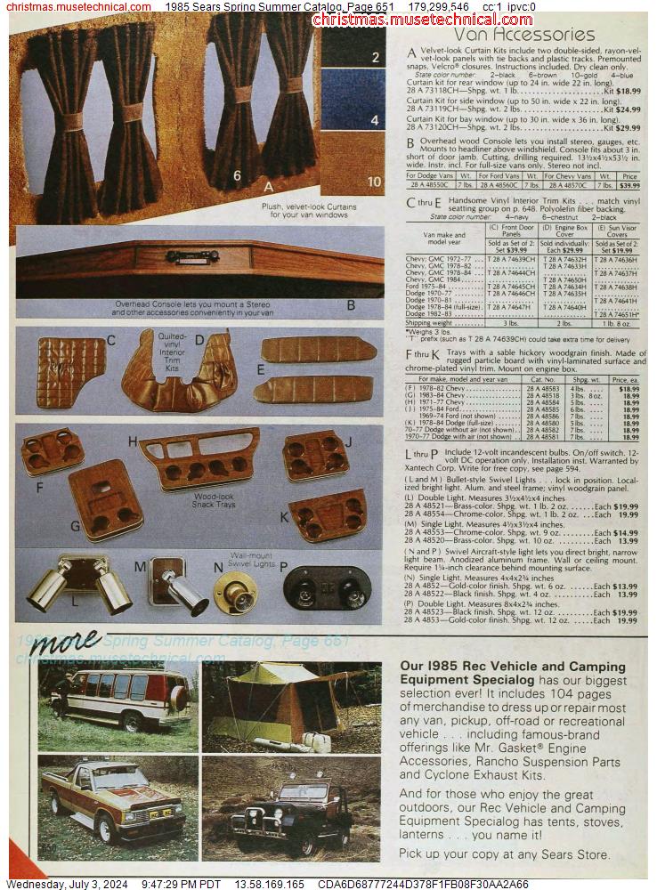1985 Sears Spring Summer Catalog, Page 651