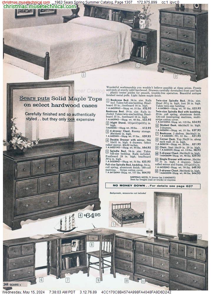 1963 Sears Spring Summer Catalog, Page 1307
