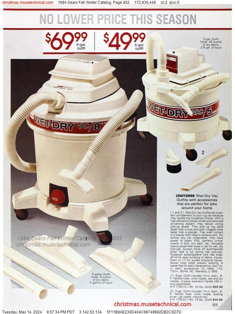1984 Sears Fall Winter Catalog, Page 852