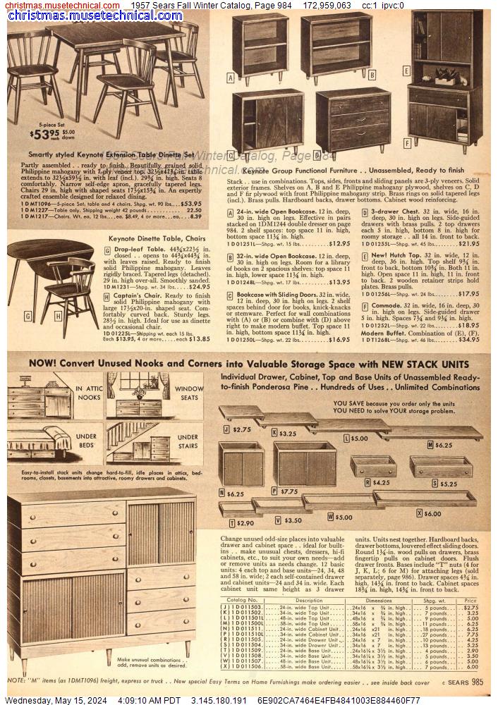 1957 Sears Fall Winter Catalog, Page 984