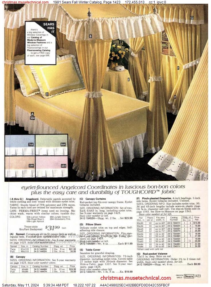 1981 Sears Fall Winter Catalog, Page 1423