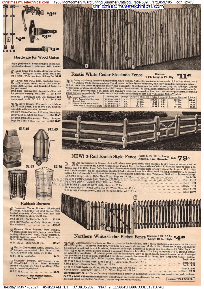 1966 Montgomery Ward Spring Summer Catalog, Page 689