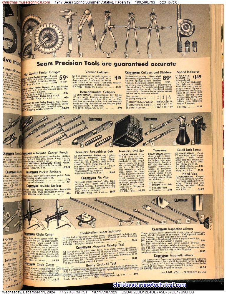 1947 Sears Spring Summer Catalog, Page 919