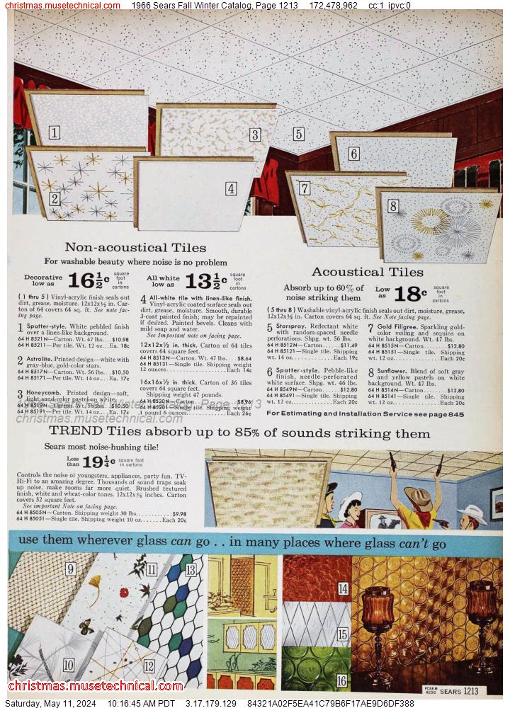 1966 Sears Fall Winter Catalog, Page 1213