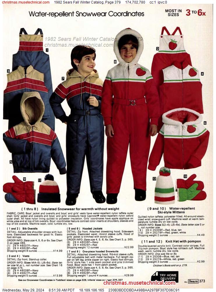 1982 Sears Fall Winter Catalog, Page 379