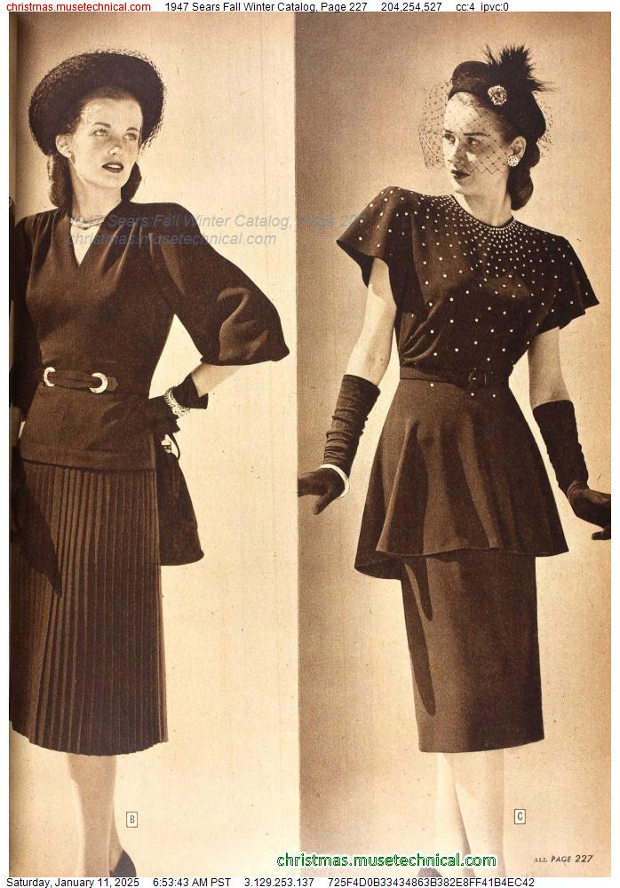 1947 Sears Fall Winter Catalog, Page 227