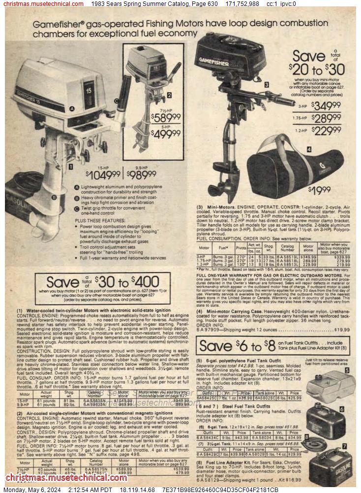 1983 Sears Spring Summer Catalog, Page 630