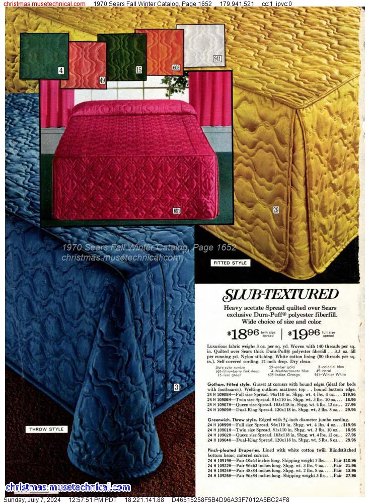 1970 Sears Fall Winter Catalog, Page 1652