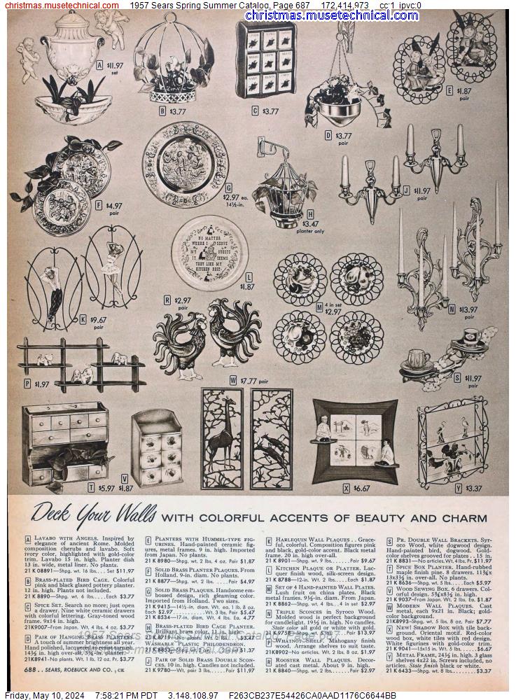 1957 Sears Spring Summer Catalog, Page 687