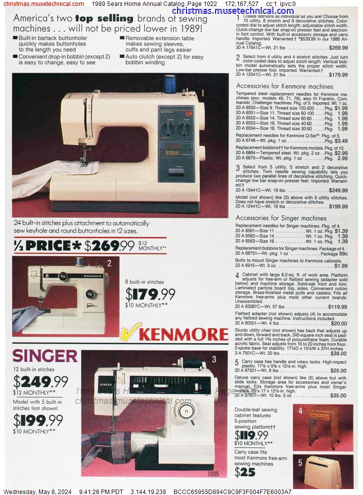 1989 Sears Home Annual Catalog, Page 1022