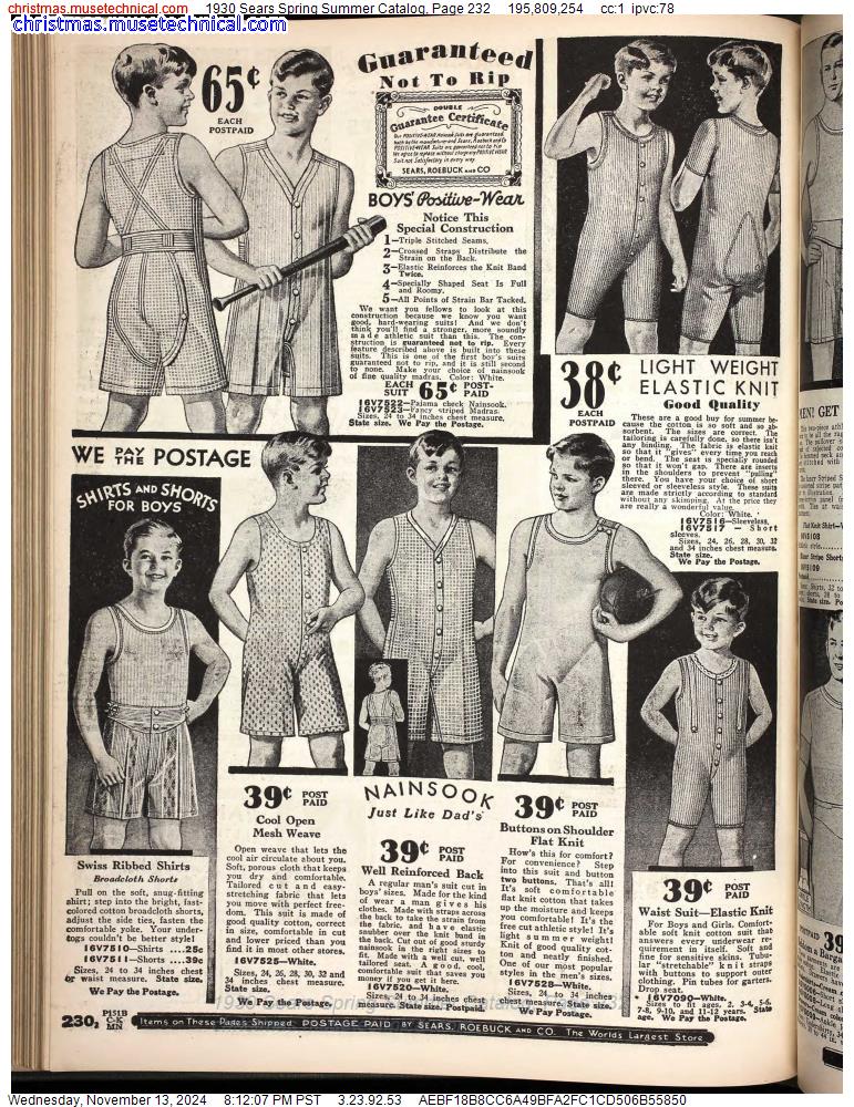 1930 Sears Spring Summer Catalog, Page 232