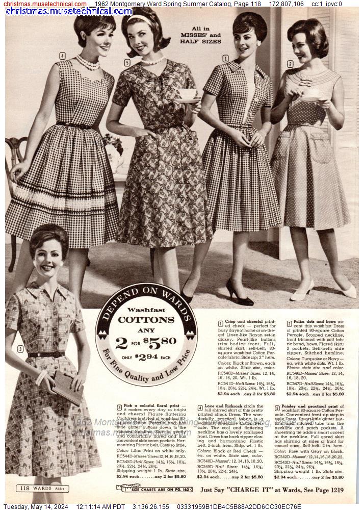 1962 Montgomery Ward Spring Summer Catalog, Page 118