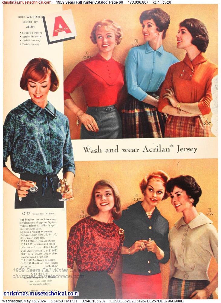 1959 Sears Fall Winter Catalog, Page 60