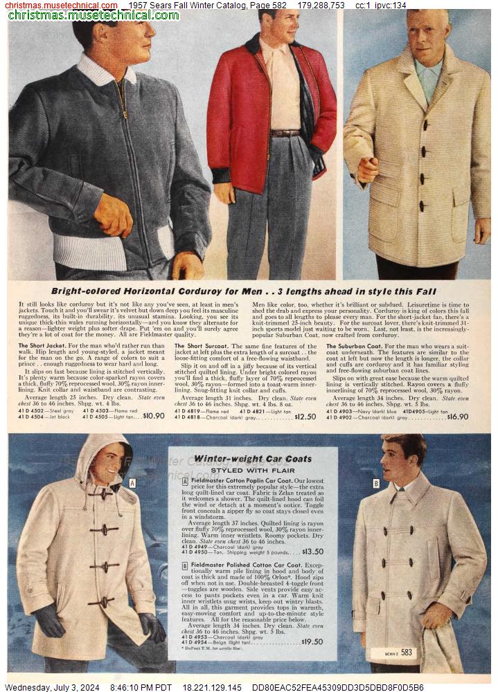 1957 Sears Fall Winter Catalog, Page 582